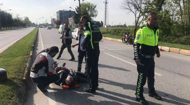Motosiklet bisikletle çarpıştı: 1 yaralı