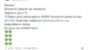 AHBAP'a twitter'dan burs