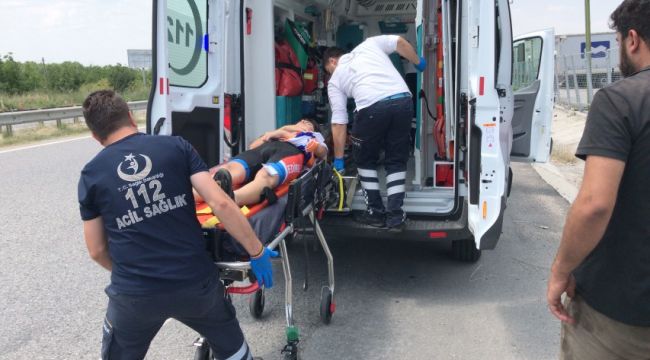 Antrenman yapan bisikletli trafik kazasında yaralandı
