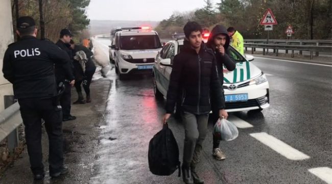 Otoyolda göçmen avı