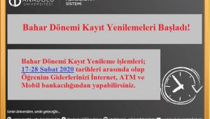 Açıköğretim kayıt yenileme başladı