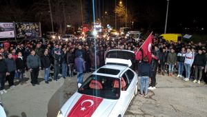 Keşan'da şehitler için konvoy düzenlendi