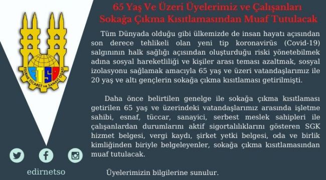 Çalışan 65 yaş üzerine kısıtlama yok