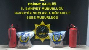 Hamzabeyli Sınır kapısında yangın tüplerine gizlenmiş 20 kilogram eroin ele geçirildi