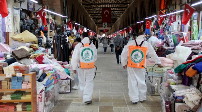 Tarihi çarşılar dezenfekte ediliyor