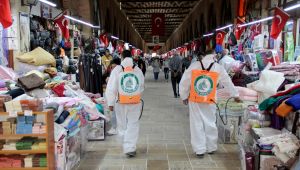 Tarihi çarşılar dezenfekte ediliyor