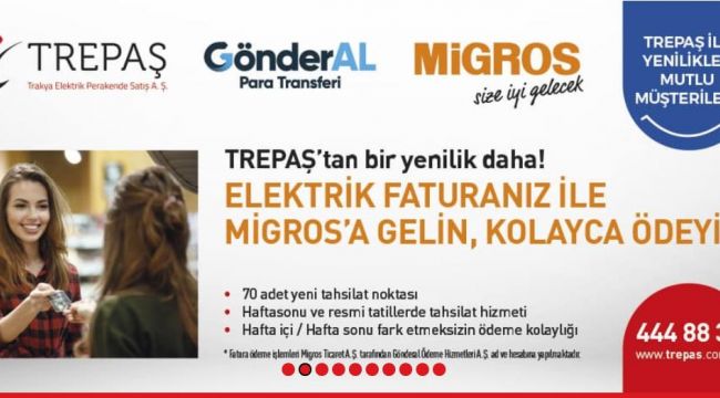 Trepaş faturaları marketten ödenebilecek