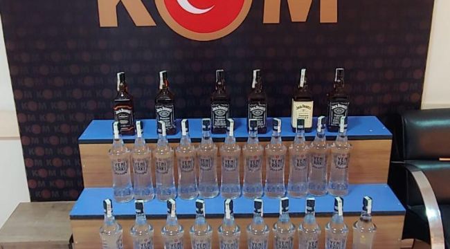 Keşan'da gümrük kaçağı içki ele geçirildi