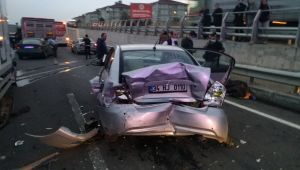 Keşan'da zincirleme trafik kazasında 2 kişi yaralandı