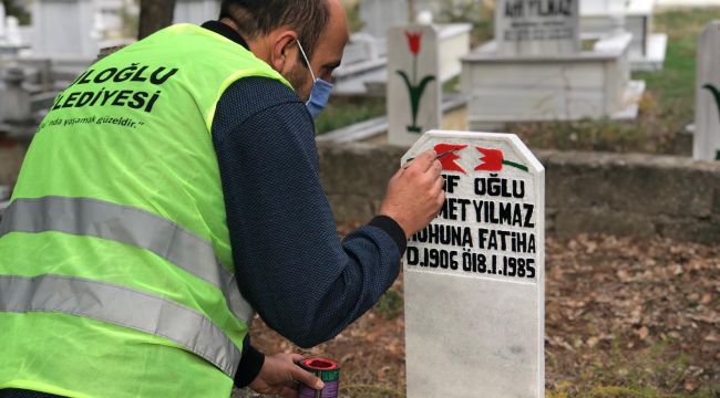 Süloğlu'nda mezar taşlarında bakım ve yenileme