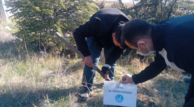 Türkeş'in 103. ad gününde fidan dikimi