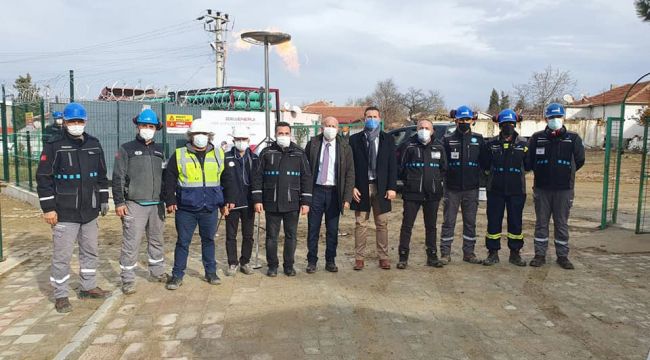Beyendik'te ilk doğal gaz meşalesi yandı