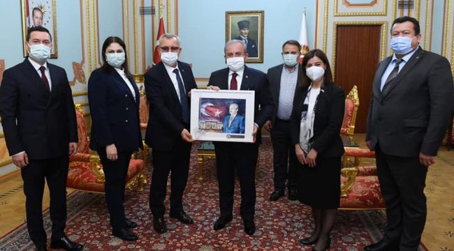 Edirne heyeti, TBMM Başkanı Şentop'u ziyaret etti