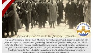 Tabakoğlu Atatürk’ün Edirne’ye gelişini kutladı