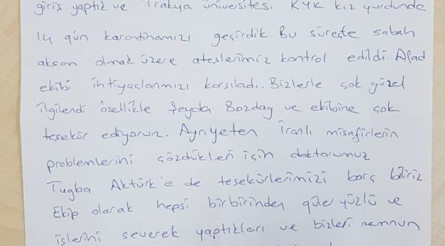 İranlı aileden AFAD’a mektupla teşekkür