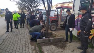 Otomobille motosiklet çarpıştı; 1 yaralı