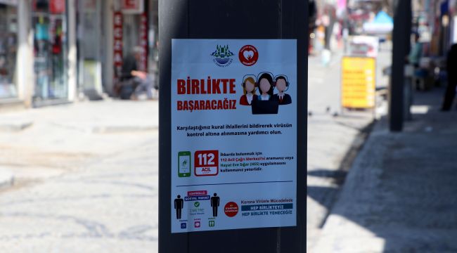 Edirne'de caddelere bilgilendirici broşür asıldı