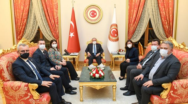 Şentop Edirne heyetini kabul etti