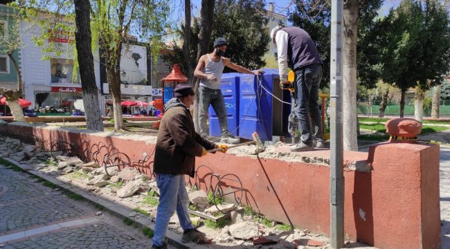 Polis parkının duvarları yeniden şekillenecek