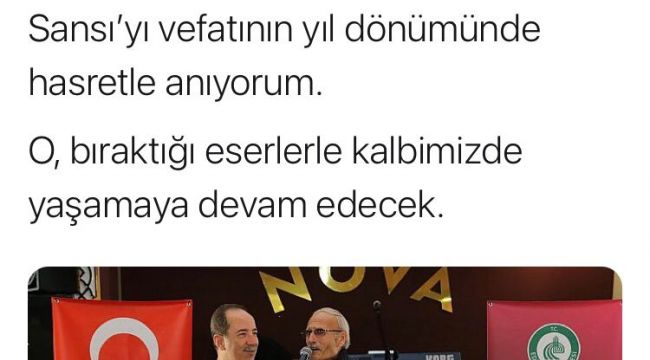 Sansı vefatının yıl dönümünde anıldı