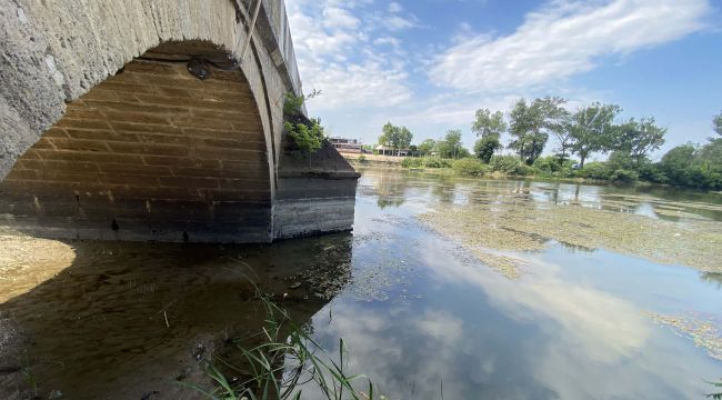 Tunca Nehri'nde su seviyesi düşmeye devam ediyor