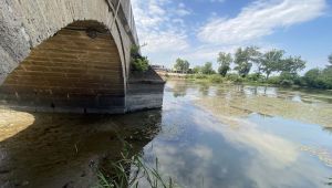 Tunca Nehri'nde su seviyesi düşmeye devam ediyor