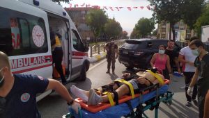 Ciple çarpışan motosiklet sürücüsü yaralandı