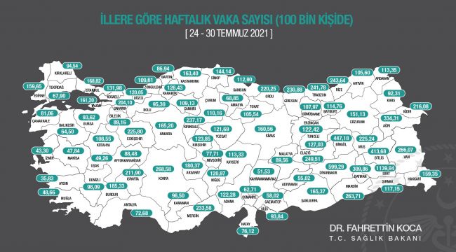 Kentte vaka sayıları artışa geçti