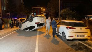 Otomobille cipin çarpıştığı kazada 4 kişi yaralandı