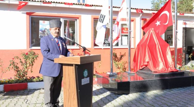 Gazilerin bahçesindeki Atatürk büstü törenle açıldı