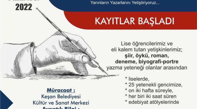 25 gence yazarlık eğitimi verilecek
