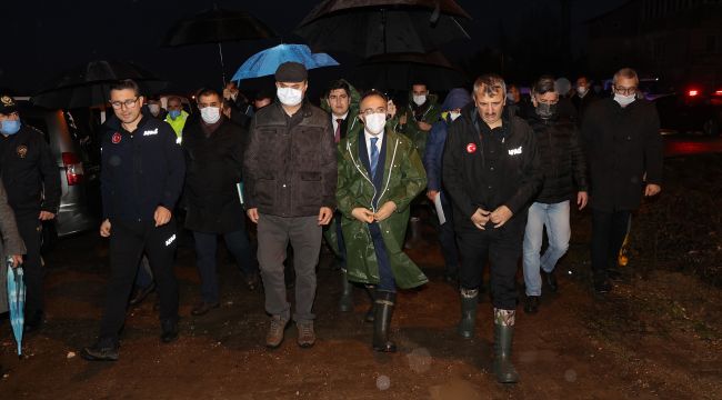 Çataklı, yağıştan etkilenen bölgede inceleme yaptı