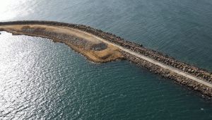 Enez Deniz Gümrük Kapısı liman inşaatı sürüyor