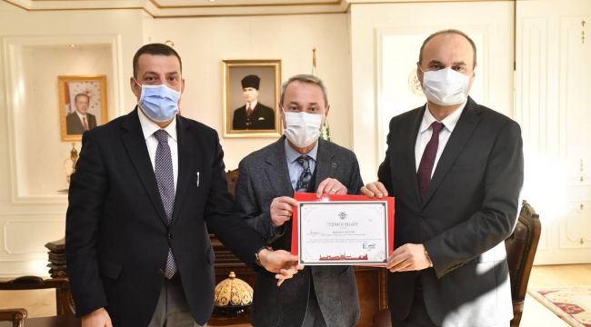 Vali Canalp’ten Dinar’a teşekkür belgesi