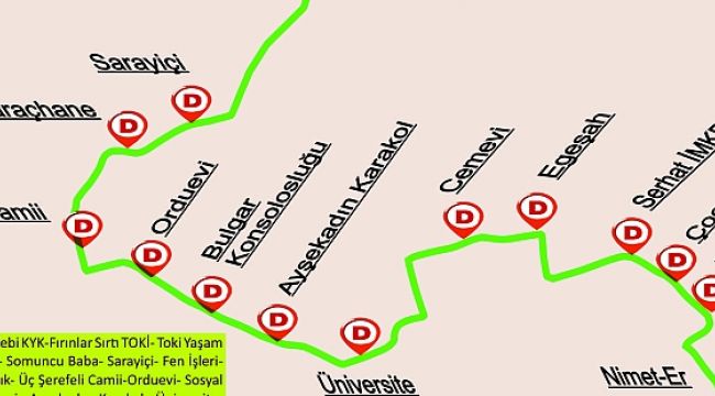 5B hattında güzergah değişikliği