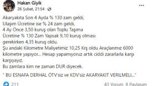 'Ulaşım sektörü bitme noktasında'