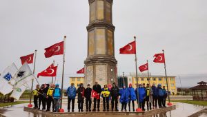 Şehitlere saygı için yürüyen gönüllüler Edirne’de