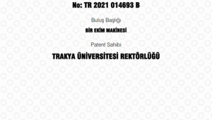 Gürkan İrsel’in buluşu patent aldı