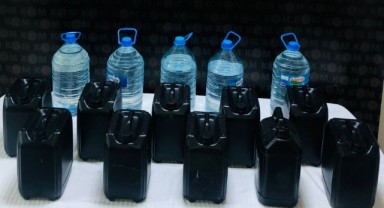 50 litre etil alkol ve 24 litre sahte içki ele geçirildi