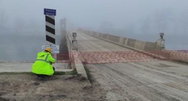 Tunca köprüsü trafiğe kapatıldı