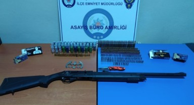 Ruhsatsız tüfek ve çok sayıda fişek yakalandı