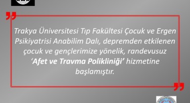 TÜ’de Afet ve Travma Polikliniği kuruldu