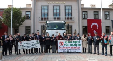 Şehit aileleri ve gazilerden deprem bölgesine kuru gıda desteği