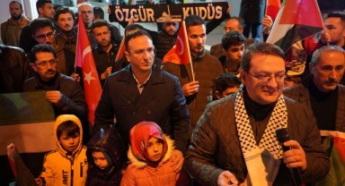 İsrail'in saldırıları Edirne'de protesto edildi