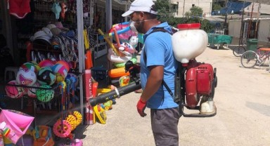 Sahiller özel ekip tarafından ilaçlanıyor