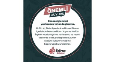 Cenaze işlemleri için önemli duyuru