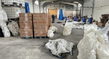 Tonlarca sahte temizlik malzemesi yakalandı