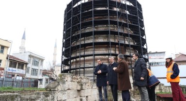 Makedon Kulesi'nde restorasyon çalışmaları sürüyor