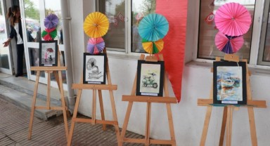6 yaşında resim sergisi açtı
