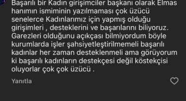‘Kadın başkanın ismi neden yok?’ tepkisi